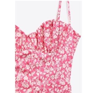 Zara Pink Floral Bodysuit NWT S